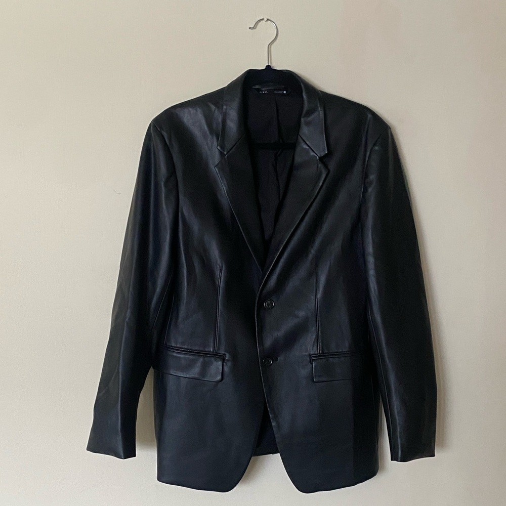 Zara Faux Leather Blazer